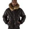 Pelle-Pelle-Basic-Quilt-Fur-Hood-Black-Burnish-Leather-Jacket
