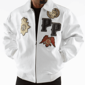 Pelle-Pelle-Decorated-Leather-Jacket-In-White-Cobra-Plush