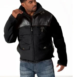 Pelle-Pelle-Mens-Leather-Yoke-Bubble-Black-Jacket