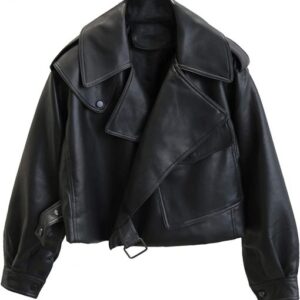 Women-oversized-black-leather-jacket