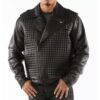 Pelle Pelle Men Biker Black Leather Jacket | Encrusted Jacket