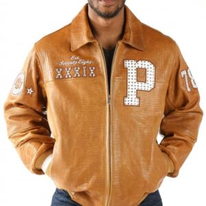 Pelle-Pelle-Light-Brown-Iguana-Letterman-Jacket