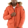 Pelle-Pelle-Mens-Orange-Fur-Hooded-Puffer-Jacket