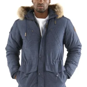 Pelle-Pelle-Mens-Signature-Navy-Blue-Fur-Hooded-Wool-Jacket