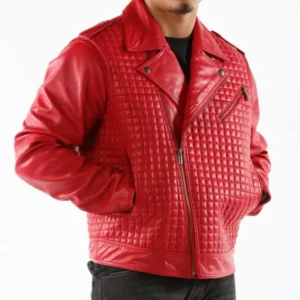 Pelle-Pelle-Red-Houndstooth-Biker-Leather-Jacket-1