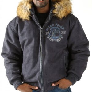 Unrivaled-Navy-Blue-Fur-Hooded-Wool-Jacket