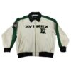 Vintage Green and White Leather Jacket