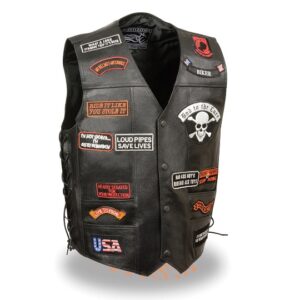 Eagle & Skull Patched Leather Vest
