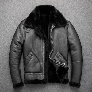 Charcoal Gray B-3 Sheepskin Jacket