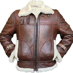 Men’s Aviator RAF B3 Shearling Fur Leather Jacket