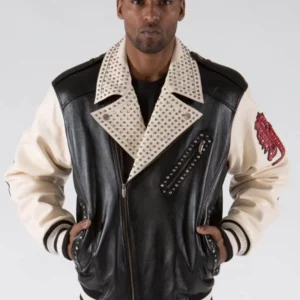 Pelle-Pelle-Varsity-Biker-Blackivory-Plush-Jacket