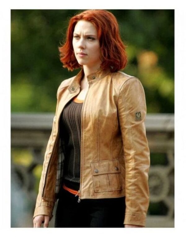 Avengers Black Widow Brown Leather Jacket