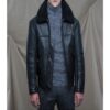 Men’s Black B3 Bomber Shearling Collar Leather Jacket