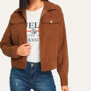 Brown Cropped Suede Leather Jacket