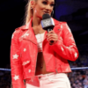 Wrestler Carmella Cropped Red Leather Jacket