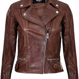 Womens Fitted Zipper Style Biker Jacket