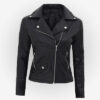 Asymmetrical Biker Leather Jacket For Women