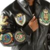 Black and Brown Coat of Arms Pelle Pelle 1978 Leather Jacket
