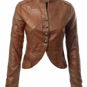 Biker Cropped Leather Jacket