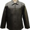 Material: Leather Pockets: Interior Pocket Front: Zipper Closure Collar: Shirt Collar, Size: All Sizes Available Color: Black