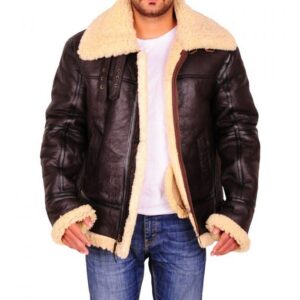 Dark Brown Sheepskin Leather Jacket