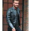 David Beckham Black Leather Jacket