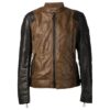 Black Brown Dual Color Leather Jacket
