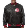 Atlanta Hawks Full Black Leather Jacket