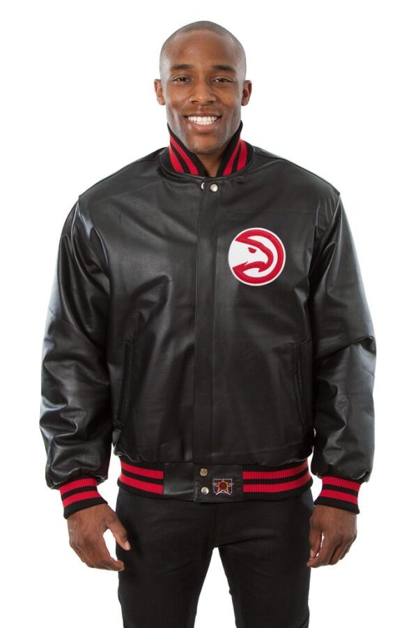 Atlanta Hawks Full Black Leather Jacket