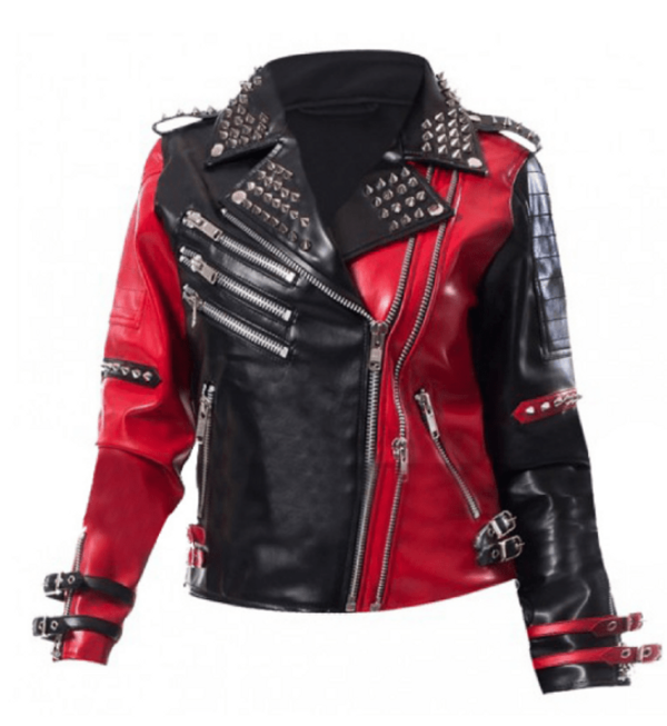 Heartless Asylum Harley Quinn Studded Biker Leather Jacket