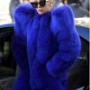 Lady Gaga Faux Fur Blue Coat