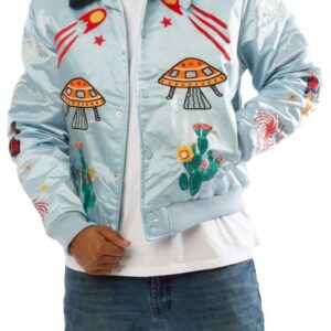 Men Light Blue Solstice Bomber Jacket