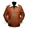 Men’s Faux Leather Tan Brown Shearling Jacket