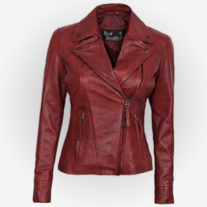 Red Asymmetrical Women Jacket