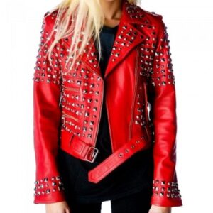 Steampunk Rivet Studded Red Jacket