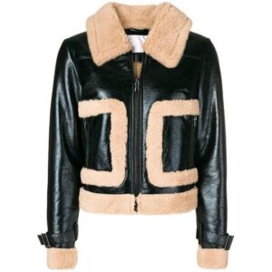 Women Black Bomber Leather Jacket