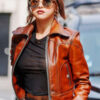 Selena Gomez Brown Jacket