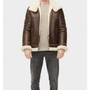 Men’s Aviator Sheepskin Shearling Leather Jacket