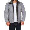 Grey Faux Fur Collar Jacket