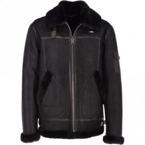 Luxury Eredin Sheepskin Pilot Black Jacket