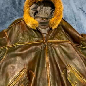 Pelle Pelle Leather with Fur Hoodie Jacket